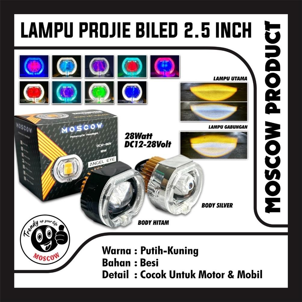 LAMPU MOSCOW LAMPU PROJIE BILED DEVIL UNGU 2.5 INCH ALA ALA ORIGINAL MOSCOW UNIVERSAL SEMUA MOTOR BE
