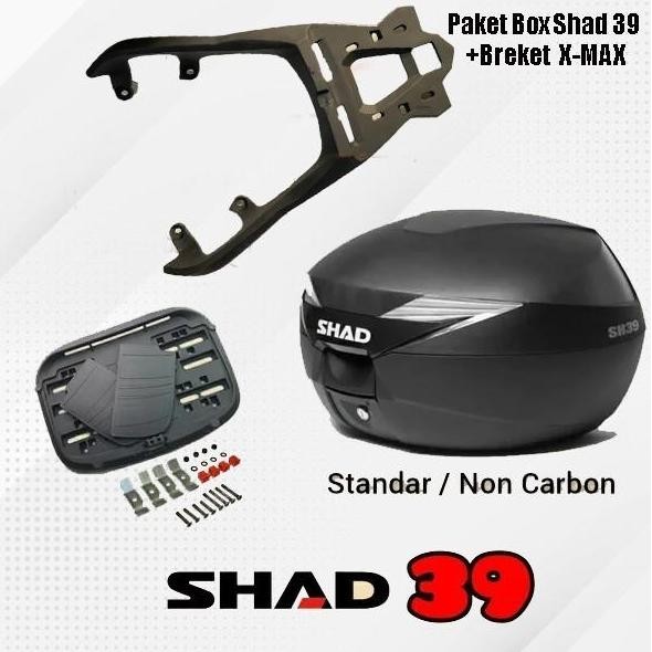 Box Top Box Motor Xmax-250 Paketan Bracket Carbon + Box SHAD 39 PNP
