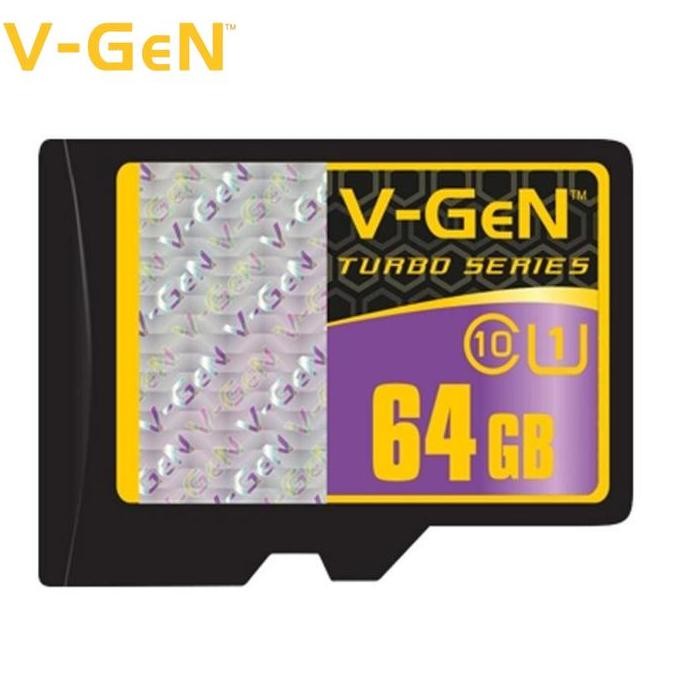 Micro Sd Vgen 64Gb Mmc Class 10 V-Gen Turbo Series 64 Gb Kartu Memory Micro Co