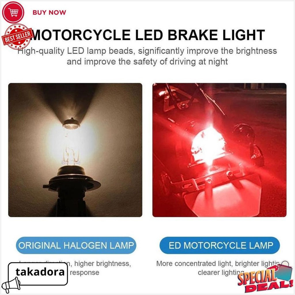 Motorspeed   Lampu Rem Led Sepeda Motor 1157 Lampu Belakang Belakang Yang Berkedip-Kedip Original Pr