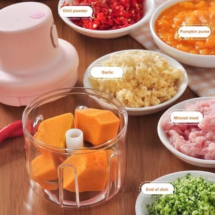 Ns Blender Chopper Mini Kabel Usb 100Ml Food Grade / Alat Giling Bawang Putih Merah Cabe Tomat Kunyi
