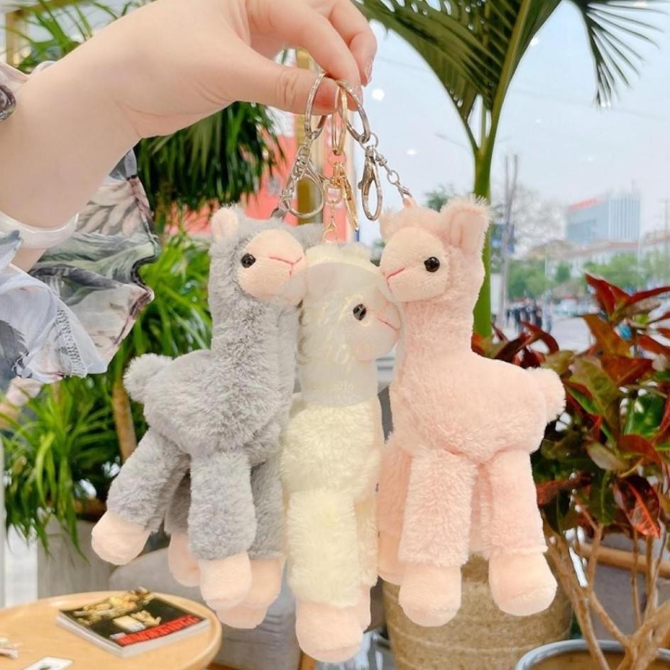 Gantungan Tas Alpaca Boneka Alpaca 18Cm Bagcharm Plush Doll Keychain Gantungan Kunci Lucu Kado Grosi
