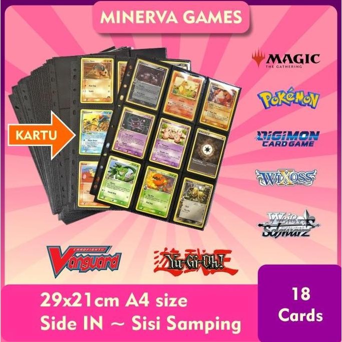 

Tersedia 9 Pocket Refill Pages Binder 11 Holes Double Black Tebal - Isi Ulang