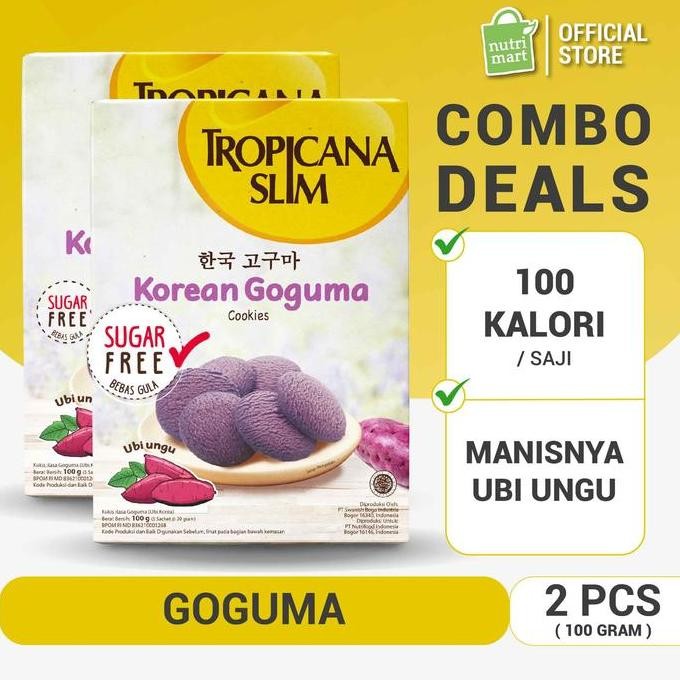 

Twin Pack Tropicana Slim Cookies Korean Goguma (5 Sachet) - Sugar Free Stok Terbatas
