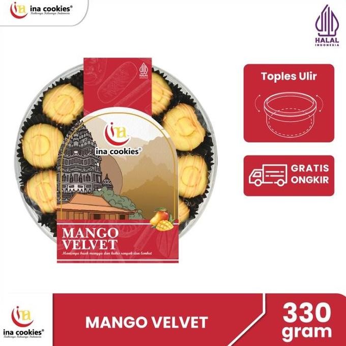 

Ina Cookies Reguler Mango Velvet - Kue Kering Rasa Mangga Premium Stok Terbatas