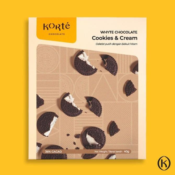 

Korte Cookies Cream Chocolate Bar 40gr | Coklat Kue Batangan Lumer Stok Terbatas