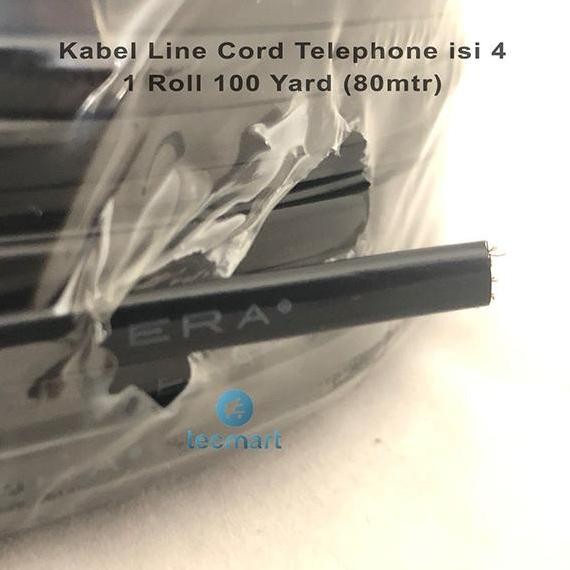 Promo Kabel line Telepon 1 roll Kabel Telepon isi 4 Hitam 100 Yard COD