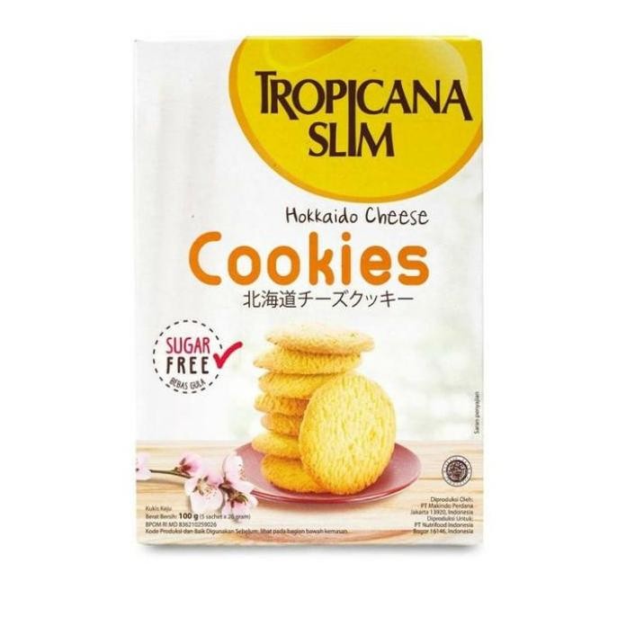 

Tropicana Slim Cookies Hokkaido Cheese 100gr - Biskuit Rendah Kalori Stok Terbatas