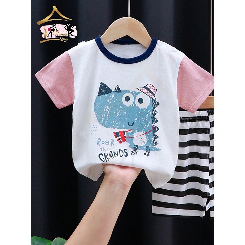 Setelan Baju Anak Usia 2 - 3 Tahun Bahan Katun / Setelan Baju Anak / Motif Karakter / Kekinian