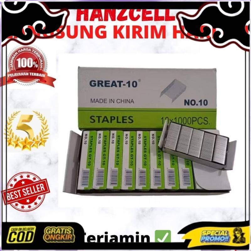 

Trending 1Box Isi 10 Pak Kecil Isi Staples Gs 10 Ada 10X1000Pcs Stapler Refill No 10