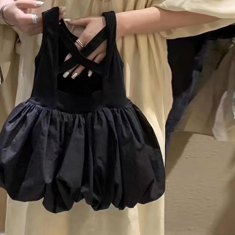 Terbaik [Mr.Gabor] Dress hitam lucu anak perempuan 1 - 5 tahun / Ball gown mini dress / BUBU DRESS ,