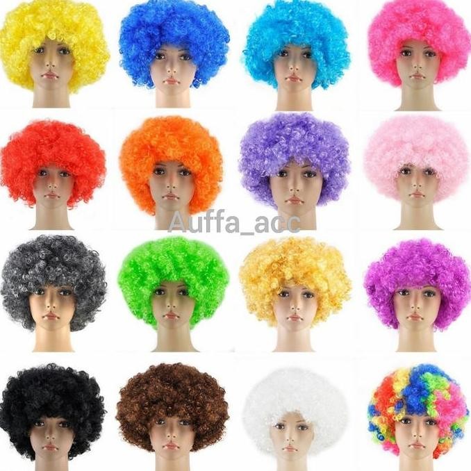 Wig Rambut Palsu Kerebo Warna Warni Rambut Badut
