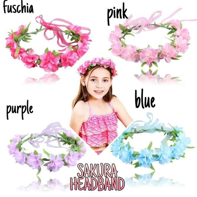 Bajukiddie Sakura Headband Mahkota Bunga Aksesoris Anak Perempuan Cantik