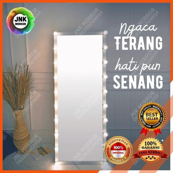 Vanity Mirror Full Body Rias Lampu Led Cermin Badan Berdiri Standing