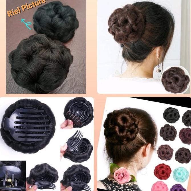 Konde Hair Sintetis Konde Cepol Praktis Rambut Palsu Premium