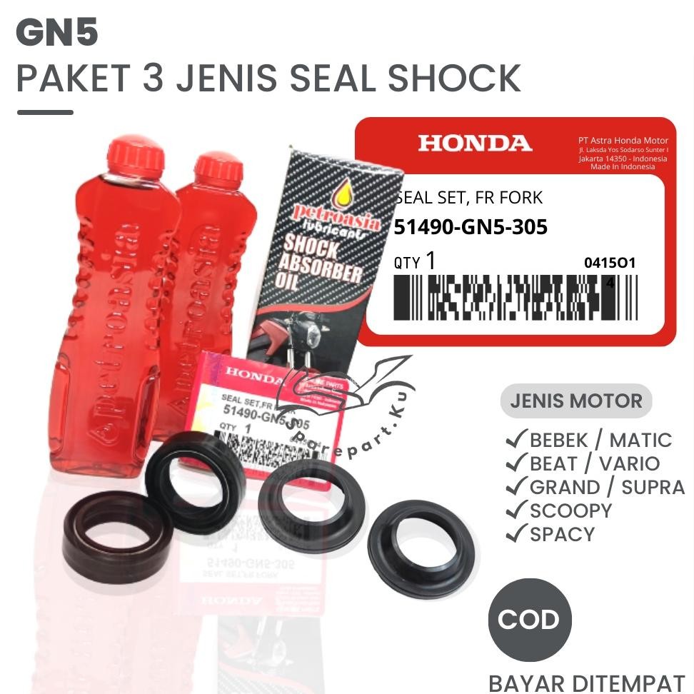 (HEMAT) PAKET SEAL SHOCK DEPAN VARIO GRAND SUPRA + OLI SIL SHOK + SEAL TUTUP DEBU BEAT KARBU KARISMA