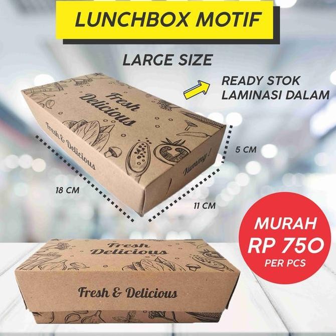 Lunch Box Paper Motif Large /  Kotak Makan Motif Besar