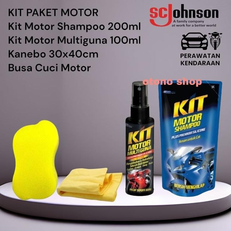 Kit Motor Shampoo - Kit Paket Motor - Kit Motor Multiguna - Kanebo - Busa Cuci Motor