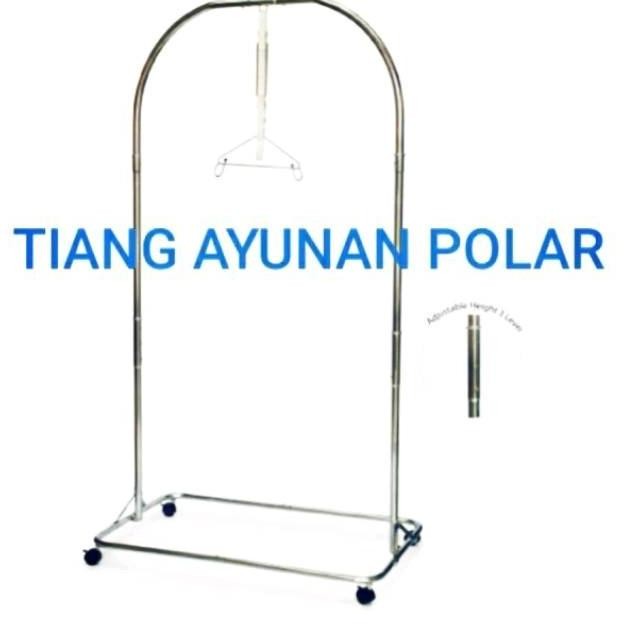 Polar Tiang Ayunan Chrome Stainless. Tiang Ayunan Bayi. Tiang Chrome