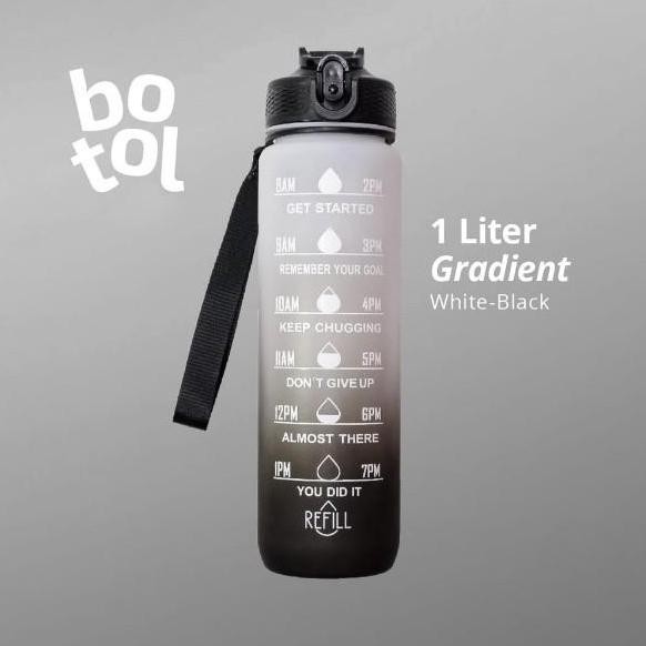 Botol Minum Motivasi Rainbow Viral 1Liter Bpa Free