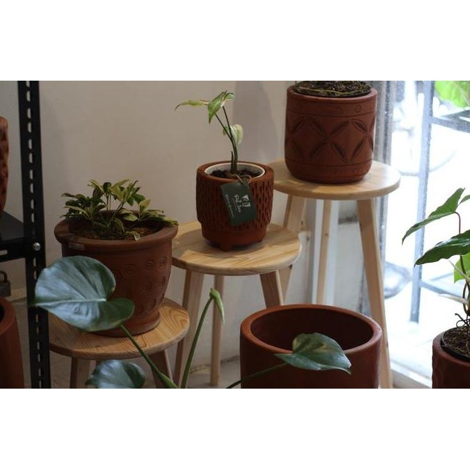 Coffee Table Minimalis Meja Bulat Kayu Solid Meja Tamu Bedside 1 Set