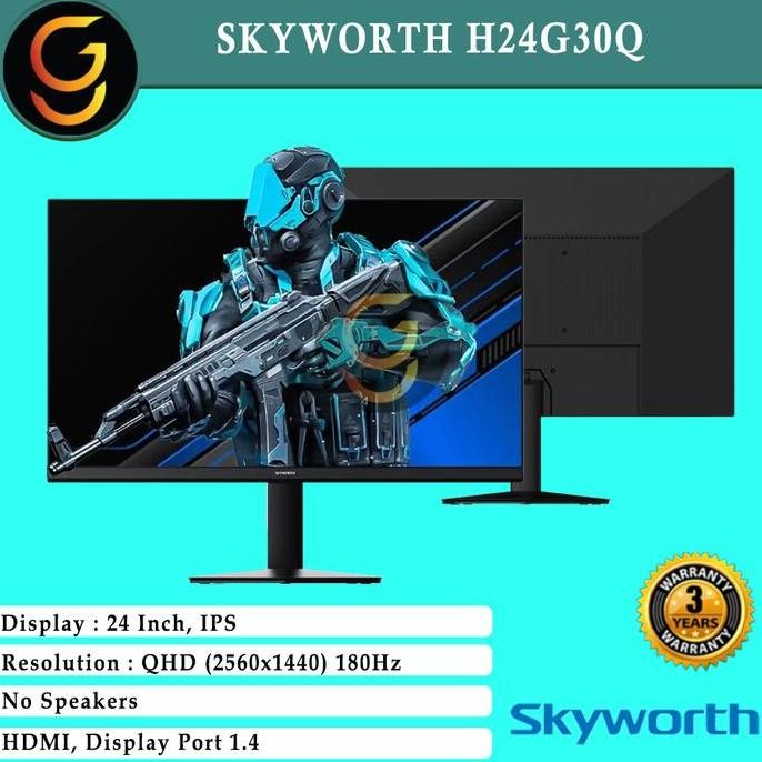 Monitor Skyworth H24G30Q 24" Qhd 180Hz Ips Hdmi Dp 3Yr Co