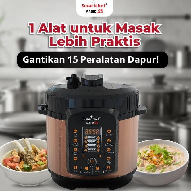 Presto Listrik Smart Chef Rendah Gula Slow Cooker Garansi Resmi Multifungsi Wadah Stainless