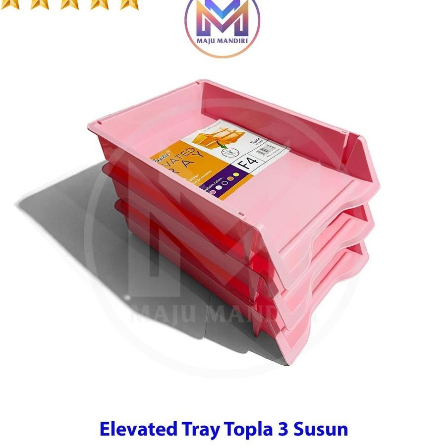 

Tray Dokumen Topla 3 Susun Plastik Elevated Tray Rak Document