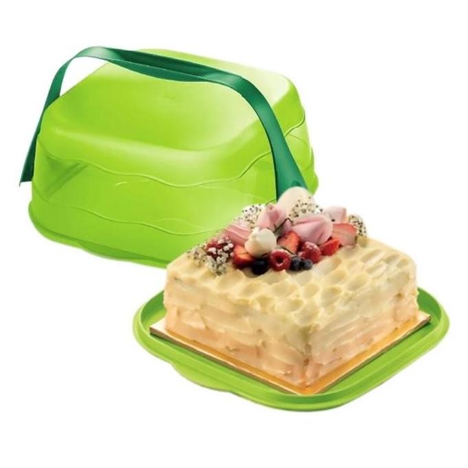 Wadah Penyimpanan Kue Tupperware Cake Taker Square