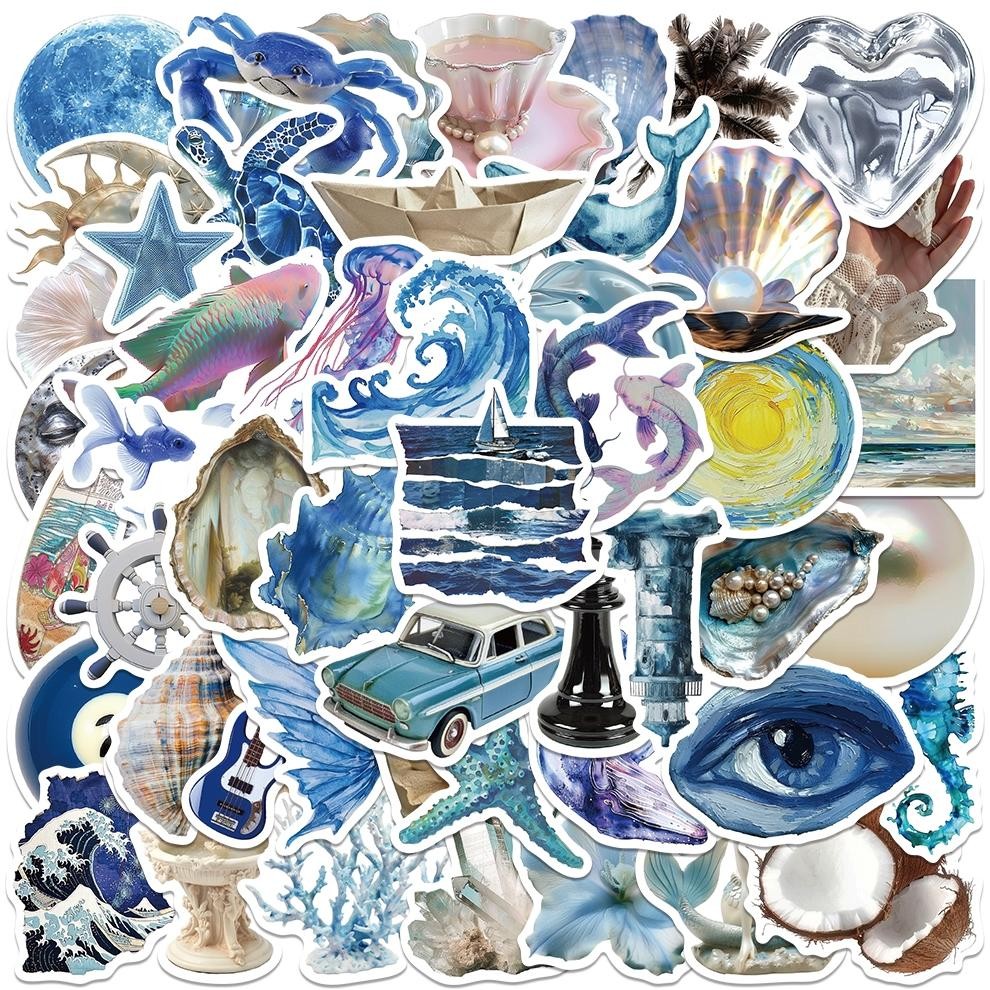 

Stiker Set Stiker Paket New Kehidupan laut Stiker Biru tua INS Stiker Anti Air Stikers Berperekat Waterproof sticker decal buat Motor Helm Buku Journal Koper Casing HP Laptop Botol Minum DT-26