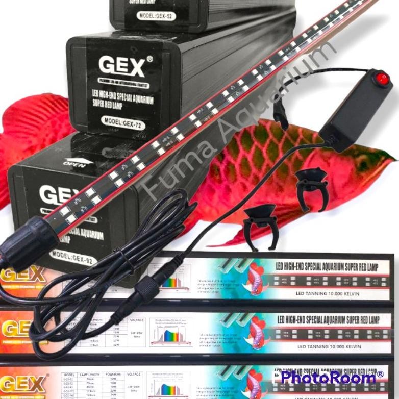 Lampu Tanning View Red Arwana GEX-52 GEX -72 GEX-92 Special Super Red 10.000 kelvin Led Aquarium MUR