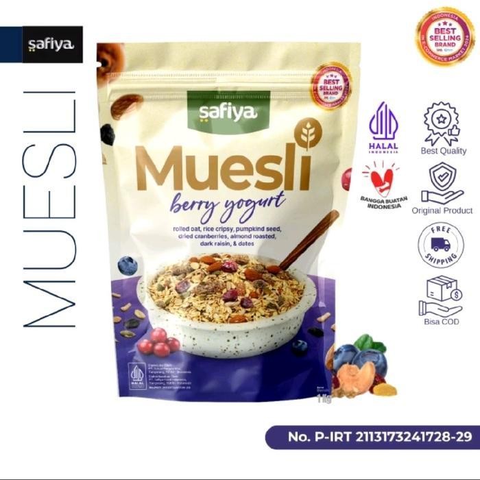 

Rps Muesli Berry Yogurt Safiya 1Kg & 500 Gram Sereal Oatmeal With Almond Sarapan Sehat Premium