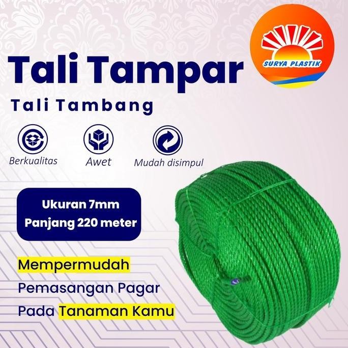 

Ready Stock Tali Tampar Ukuran 7Mm Panjang 220 Meter Kualitas Terjamin