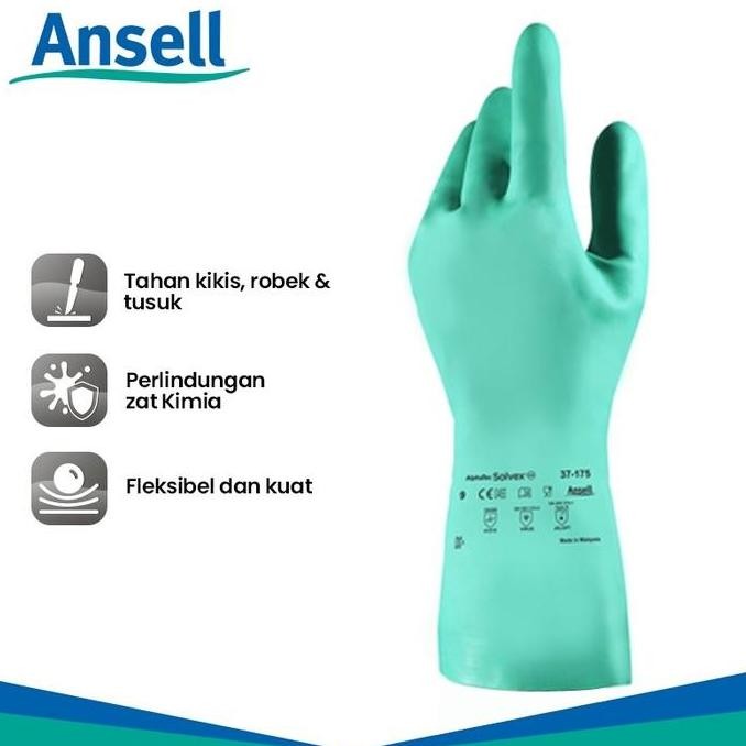 Siap Kirim Sarung Tangan Karet Ansell Solvex 37-175 Original
