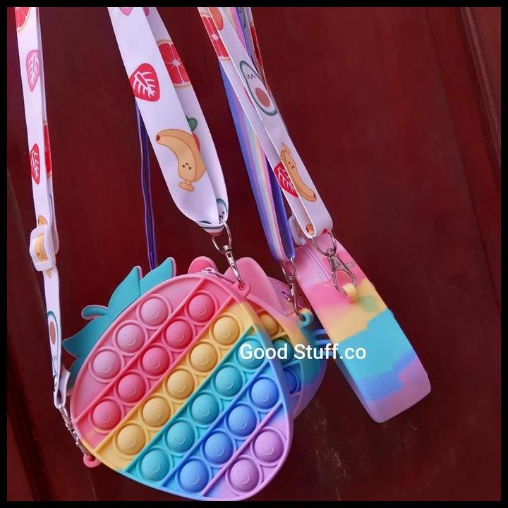 Terbaru Ready Tas Pop It Sling Bag Strawberry Pineapple Nanas Tiktok Fidget