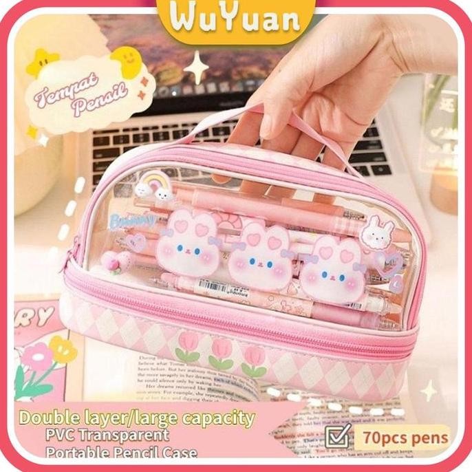 

TERSEDIA TAS PENSIL TRANSPARAN PVC KAPASITAS BESAR MOTIF KARTUN LUCU UNTUK SISWA SD SMP SMA STORAGE BOX STATIONERY