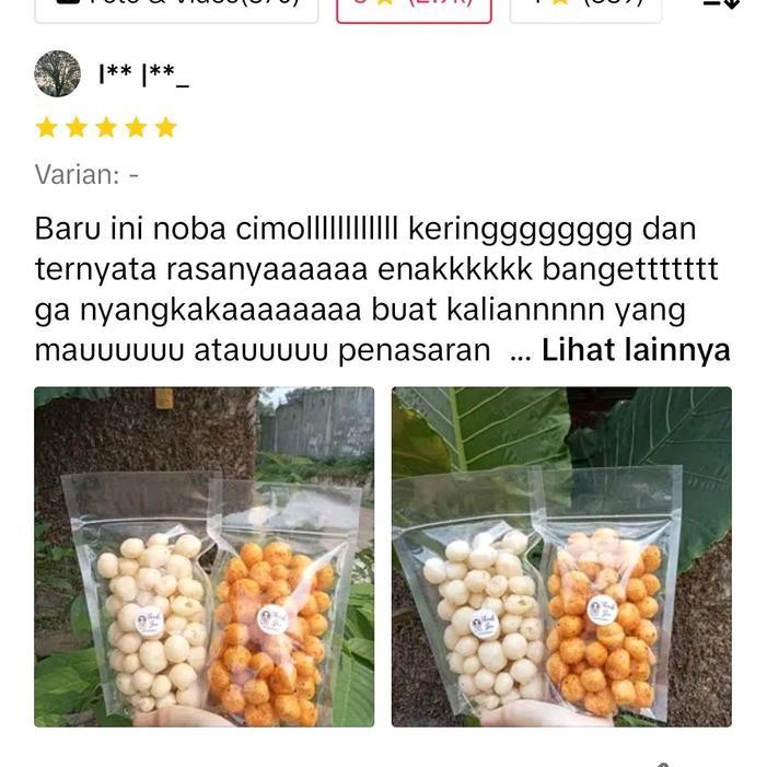 

FF (Best Seller) 1KG - Cimol Kering Endog lewo Bundling Pedas+Original Cemilan Kang Asep Food