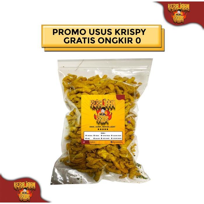 

FF PROMO USUS 500g Krispy Pedas Gurih Renyah Cemilan Crispy Ayam Food Snack Makanan Keripik Camilan Kripik