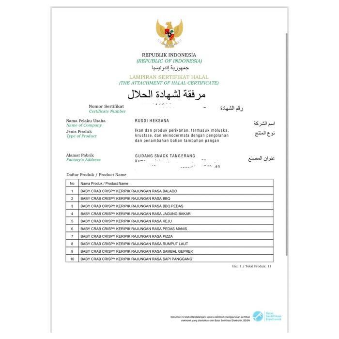 

FF BABY CRAB KRISPY 100GR ( KERIPIK RAJUNGAN KRISPY) ayam crispy Laut Pedas Bbq Rumput Sapi Asin Balado Bawang Food Jajanan Aroma khas Amis Keju Snack Cemilan Kripik Pizza Makanan Jagung