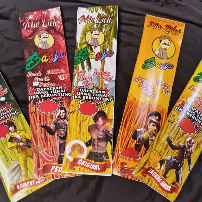 

FF cemilan mie lidi karakter kemasan Toples, isi 20pcs Snack