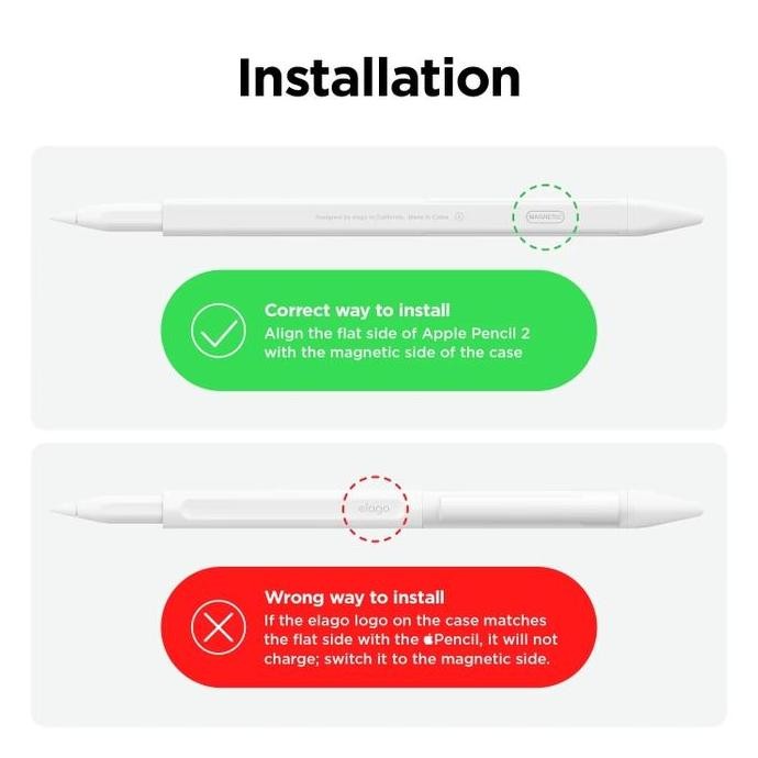 

Case Apple Pencil Pro / 2 Elago Pencil Clip Case Silicone Soft Cover Nib Tips Original New 2nd gen