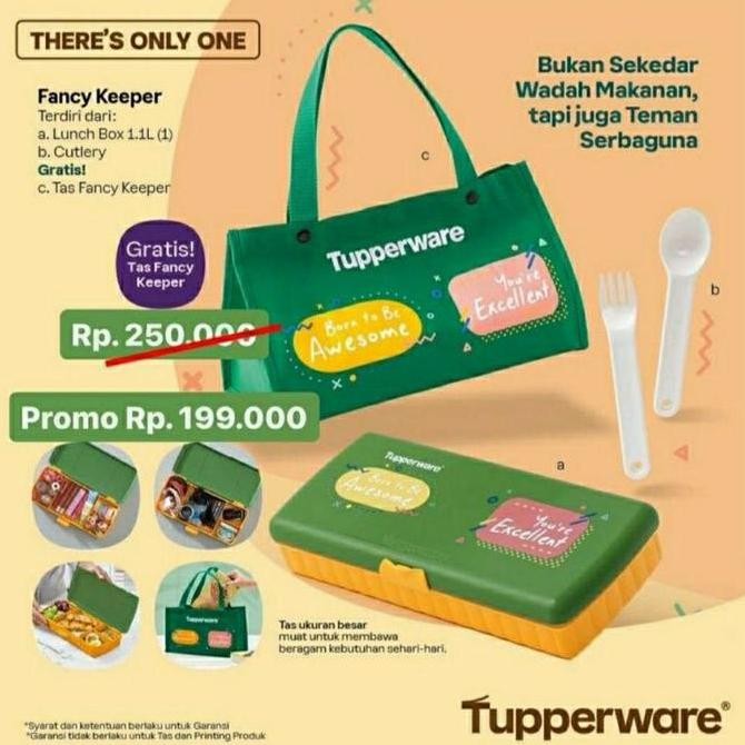 Promo Tempat Makan Tupperware Lunch Keeper Rectangular Kotak Makan Set