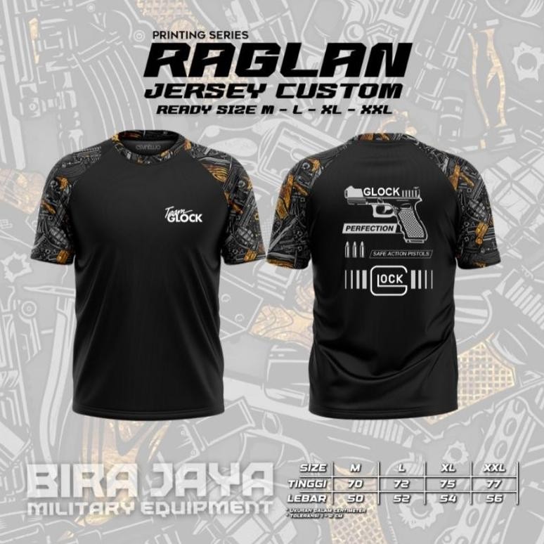 ''Terlaris" Terbaru Kaus Desain Taktis Tim Glock/Kaos Reglan Printing Team Glock19/Jersey Glock19
