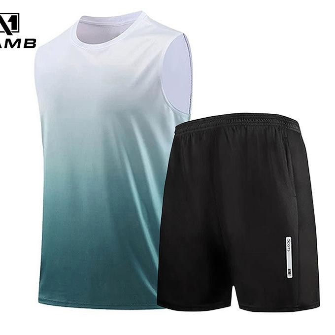 Produk Barukamb Setelan Olahraga Pria Futsal Dry Fit Set Kaos Jersey Bton