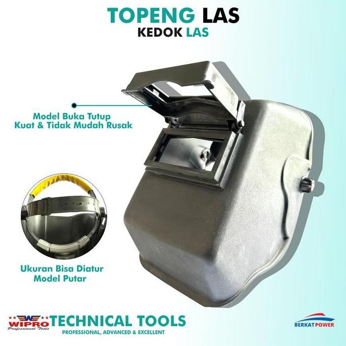 HELM LAS WIPRO KEDOK LAS TOPI HITAM MODEL PUTAR