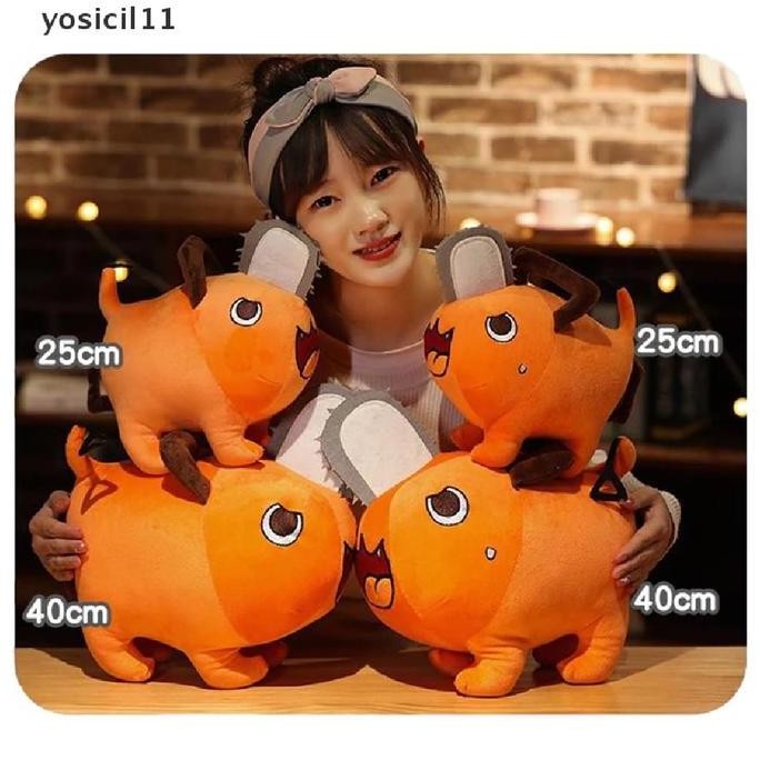 Stok Terbatas Anime Chainsaw Man Denji Pochita Plushie 25cm Cosplay Doll Hadiah