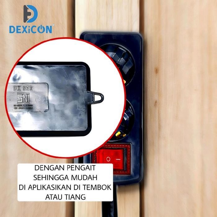 Rs Dexicon Stop Kontak Kabel Hitam, Terminal Tembaga Murni Socket - Kabel Stop Kontak Listrik - Stop