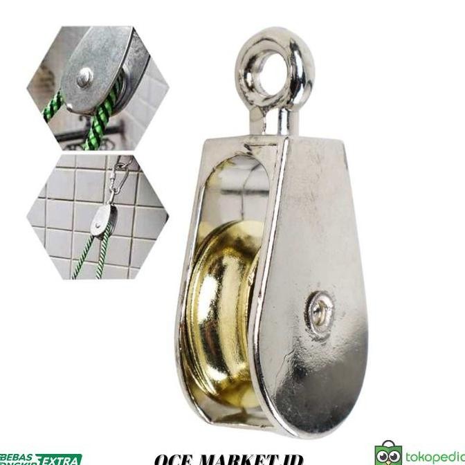 Katrol Mini Roda Tunggal Katrol Putar Alat Serbaguna 52 Mm -Silver Co