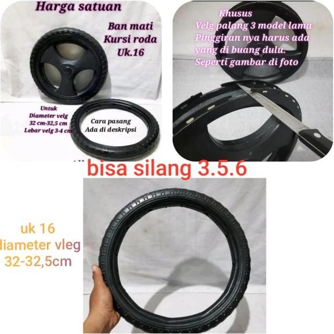 Promo Ban Mati Kursi Roda Ukuran 16/Ban Belakang Kursi Roda Travel Uk 16 Ready
