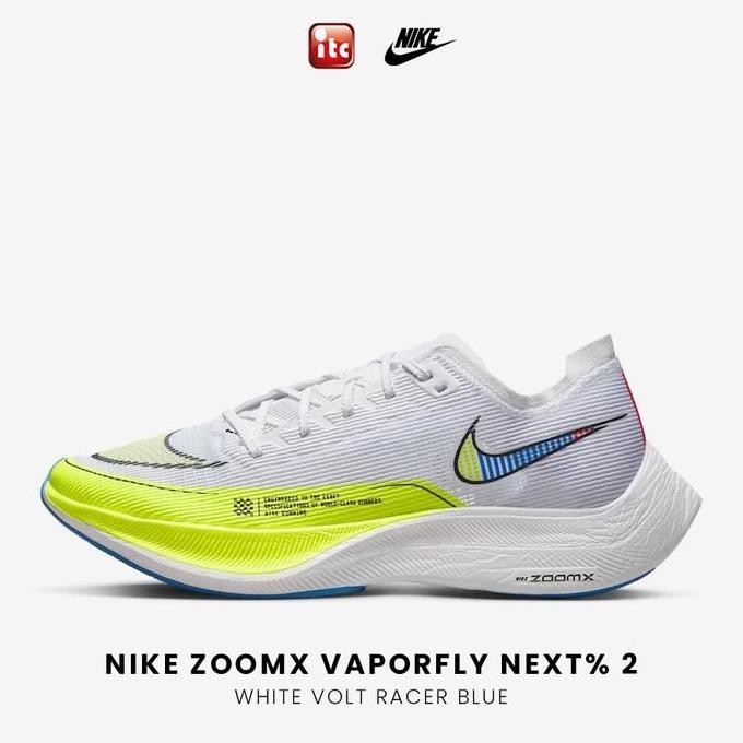 Promo Nike ZoomX Vaporfly Next% 2 White Volt Racer Blue 100% Authentic COD